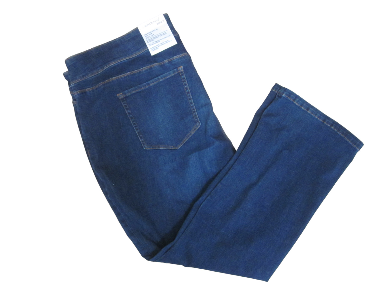 NWT WESTBOUND WOMAN Dark Blue Mid Rise Boot Cut PARK AVE FIT Jeans 24W  Regular - Te Sheshi
