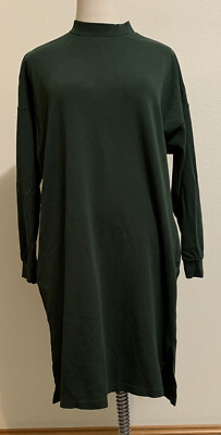 Monki Shirt Dress Loose Fit Tunic Sz M Dark Green 48 Chest 2 Pockets | eBay