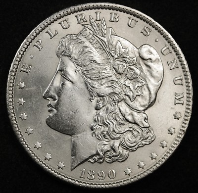1890 Morgan Silver Dollar.  Full Chest Feathers.  B.U. Inventory G.    132311