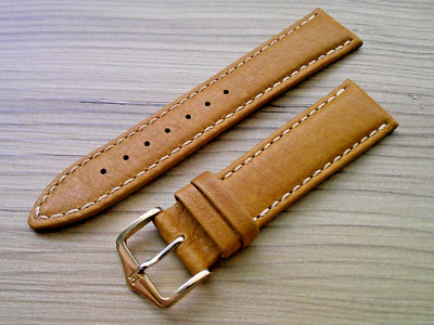 Hirsch Traveller Tan Water Resistant Leather 20mm Watch Strap Gold Buckle