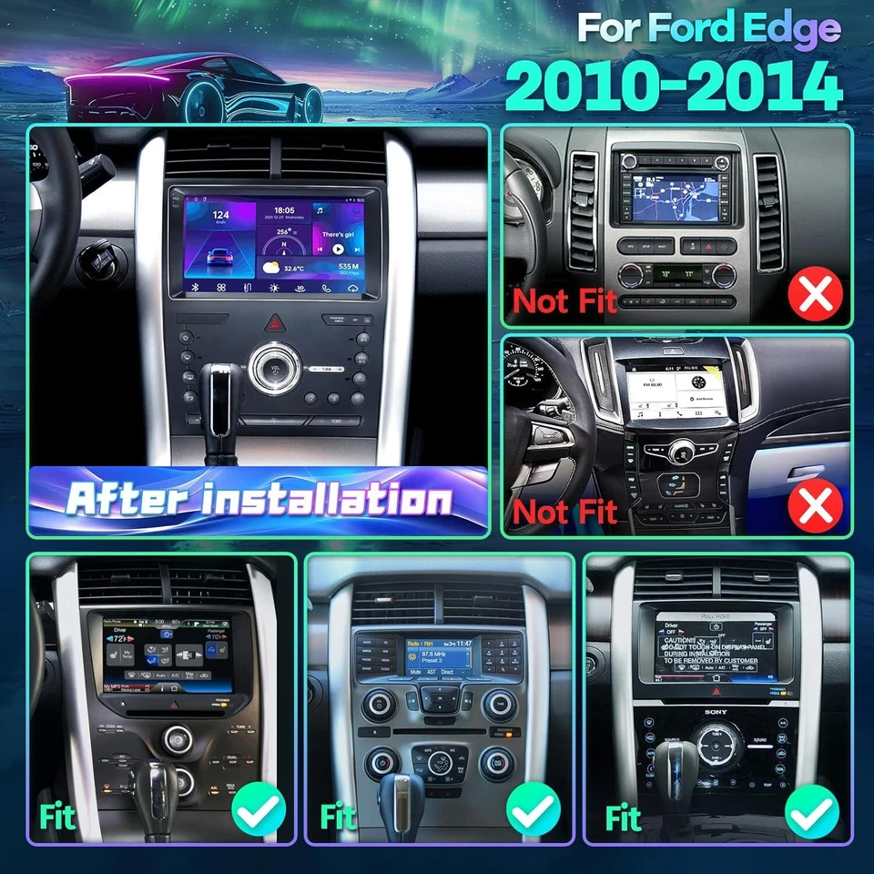 Radio estéreo de coche Android 13.0 para Ford Edge 2010 2011 2012 2013-2015 Carplay GPS Foto 2 de 4