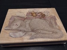 Stampabilities Rubber Stamp Happy Cat Happy Friends Sleeping Kitty HMPR1017