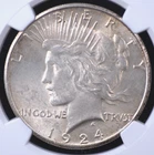 1924 S PEACE DOLLAR NGC MS 61 SMOOTH MATTE LUSTER NOT GRAINY AS SO OFTEN SEEN