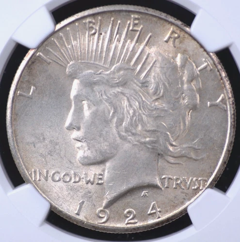 1924 S PEACE DOLLAR NGC MS 61 SMOOTH MATTE LUSTER NOT GRAINY AS SO OFTEN SEEN