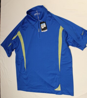 NIKEGOLF FIT DRY QUARTER ZIP Blue Short Sleeve Pullover Adult Size M