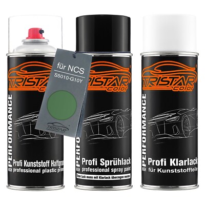 Autolack Spraydosen Set für Kunststoff Stoßstange für NCS S5010 G10Y Vert