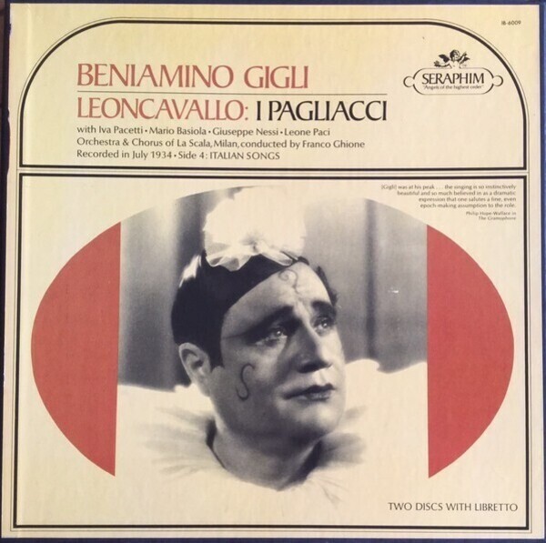 【中古】 Leoncavallo レオンカバッロ / I Pagliacci: Bolshoi Opera LP-BOX Leoncavallo I Pagliacci - / Beniamino Gigli - Orchestra