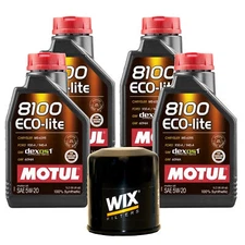 4L Motul 8100 ECO-LITE 5W20 Wix Filter Motor Oil Change Kit API SP-RC