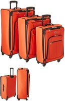 American Tourister Fabric Pop Plus Suitcase 3 Piece Set Spinner Wheels Orange American Tourister Fabric Pop Plus Suitcase 3 Piece Set Spinner Wheels Orange