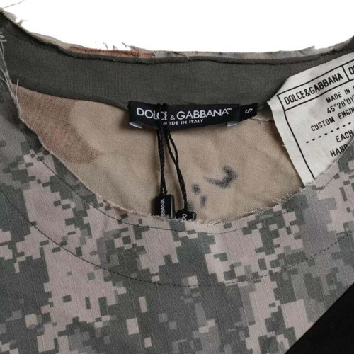 Dolce&Gabbana Men Multicolor T-Shirt Cotton Blend Camouflage Casual Top Sz IT 46 - Picture 4 of 6