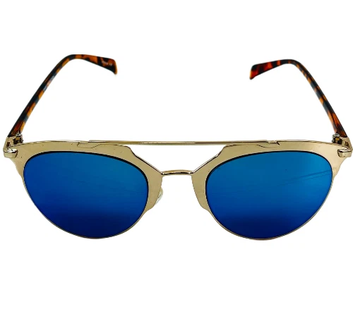 ZeroUV современный металлический золотой ОПРАВЫ синий зеркальный объектив Pantos авиатор солнцезащитные очки - Изображение 4 из 4