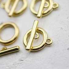 10 Toggle Clasps Gold 19x15mm, DIY Jewellery Making, Jewellery Supplies