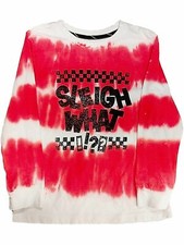 Boys Red  White Sleigh What Long Sleeve Tee Shirt Christmas Tree T-Shirt