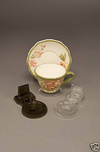 6 New Clear Tea Cup and Saucer Stands, holder, espresso sets 