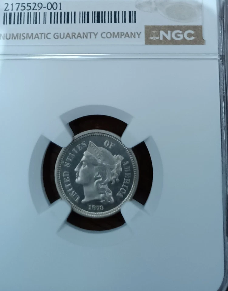 1873 3CN Three Cents, NGC PF-64, a brilliant, high choice 19th Century proof - Image 2 of 4