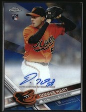 2017 Topps Chrome #RA-DH Donnie Hart Rookie Autographs Blue Wave Refractor #/75
