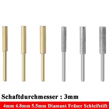 Zylinderkopf Diamant Fr&auml;ser Schleifbit Diamantschleifer f&uuml;r Kettens&auml;ge Dremel
