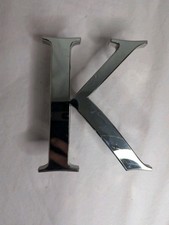 letter K silver Metal sign retail display room Art craft Business initial 5.5"