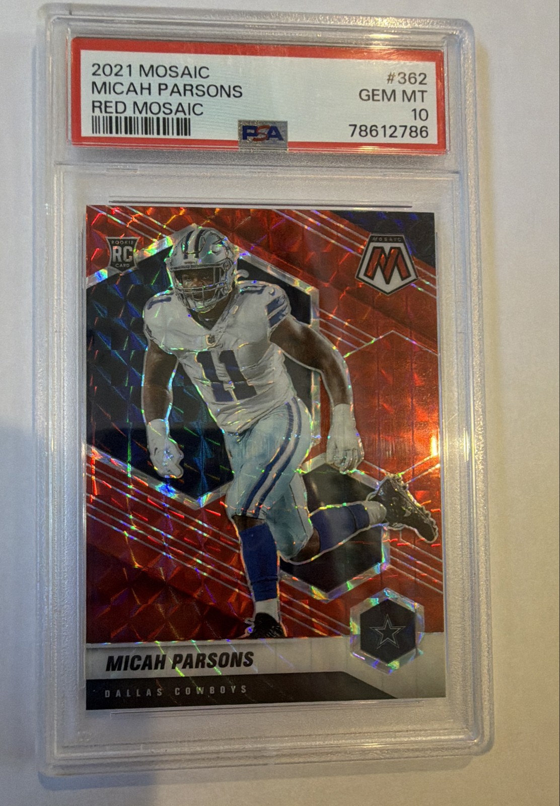 2021 Panini Mosaic - Rookies Micah Parsons #362 Red Mosaic Prizm (RC)