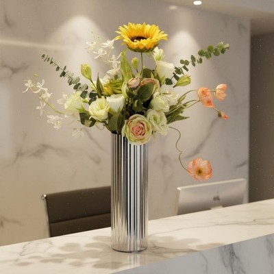 Edelstahl Vase minimalistisch ästhetisch Wohndeko stabil für Couchtisch
