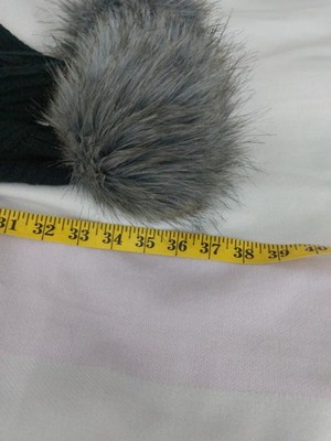 The North Face Black Cabel Scarf with Faux Fur Pom Poms, New With Out Tags