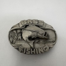 1986 Siskiyou Pewter Largemouth Bass Fishing Commemorative Belt Buckle