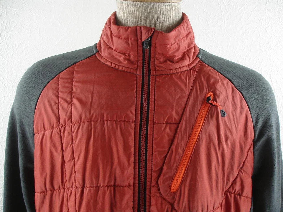 男式 XL Smartwool Corbet 120 绝缘夹克 Puffer 前橙色灰色全拉链 — 第 3/4 张图片