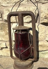 Dietz Vintage Railroad Lantern With Red Globe Light New York Free Ship