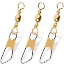 Fishing Swivels Snaps, 60/120pcs Barrel Swivels with Nice Snaps Gold High Str...