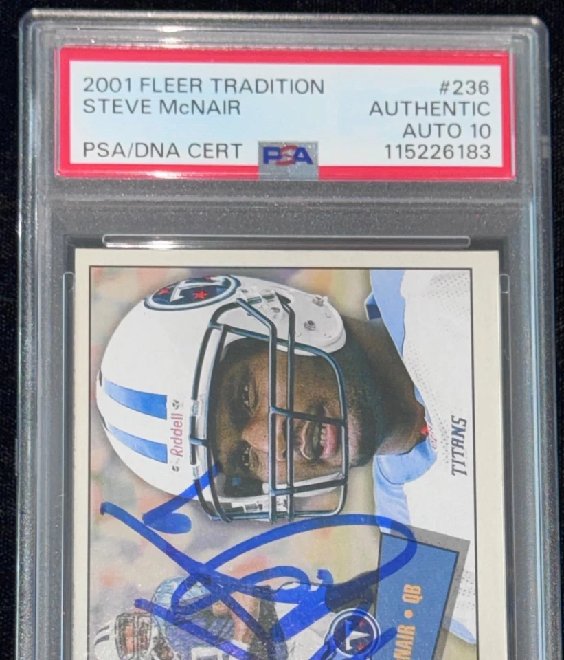 Steve McNair "MVP" 2001 Fleer Tradition Signed RC Autographed Card PSA 10 Auto - Image 4 of 4