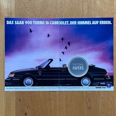 1987 Saab 900 Turbo 16 Cabrio Himmel auf Erden Vintage Ad Retro Werbung Reklame