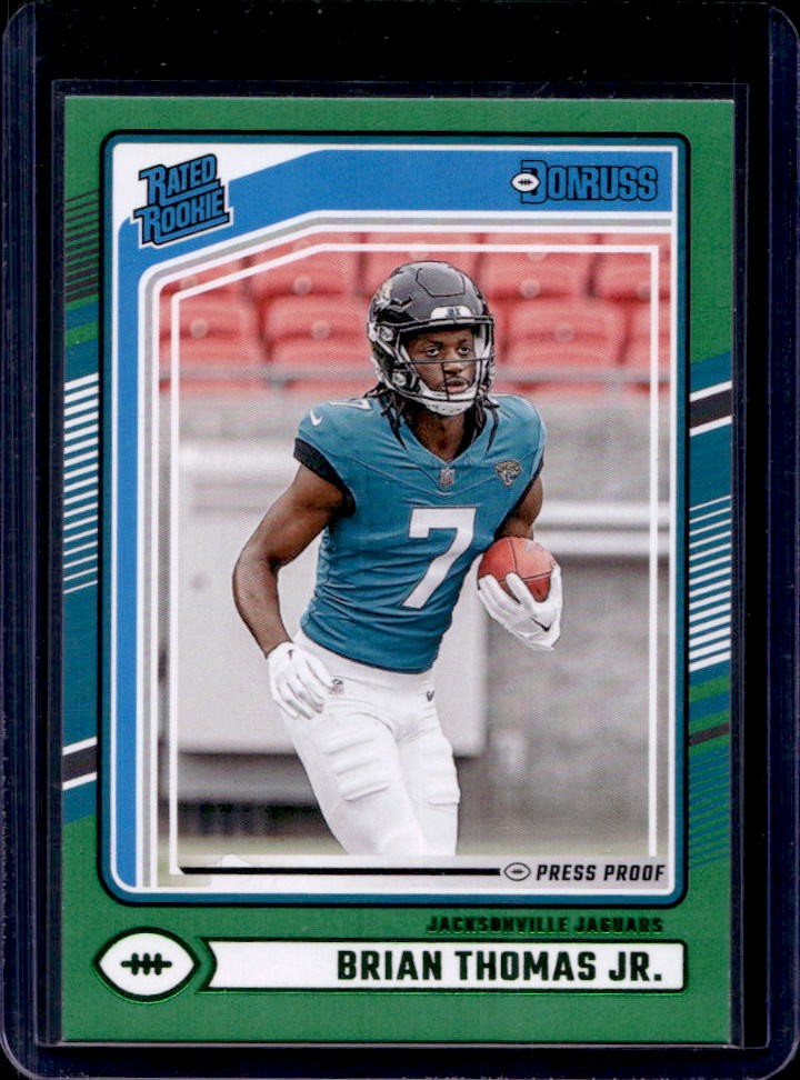 2024 Donruss Brian Thomas Jr. Press Proof Green RC Rated Rookie #313