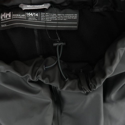 Helly Hansen Pants Youth 14 Black Waterproof Rain Outdoor Elastic Waist Buttons - Picture 12 of 14