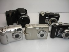 NIKON digital point  shoot Camera lot - 5 cameras Untersted, as is