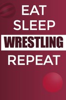 Eat Sleep Wrestling Repeat: Lined Notebook 120 Pages 6X9 Matte