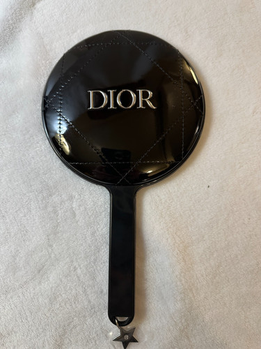 Christian Dior ~ Black Quilted Hand Mirror ~ Protective Case ~ Limited Edition!