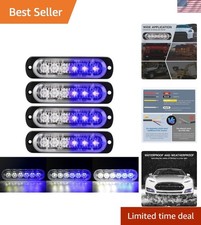 4-pack 6 Led Strobe Lights Vehicles Trucks Emergency Strobe Lights Kit 12v -2...