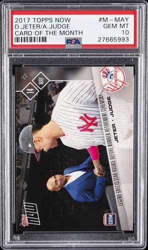 2017 TOPPS NOW CARD OF THE MONTH #M-MAY DEREK JETER AARON JUDGE ROOKIE RC PSA 10