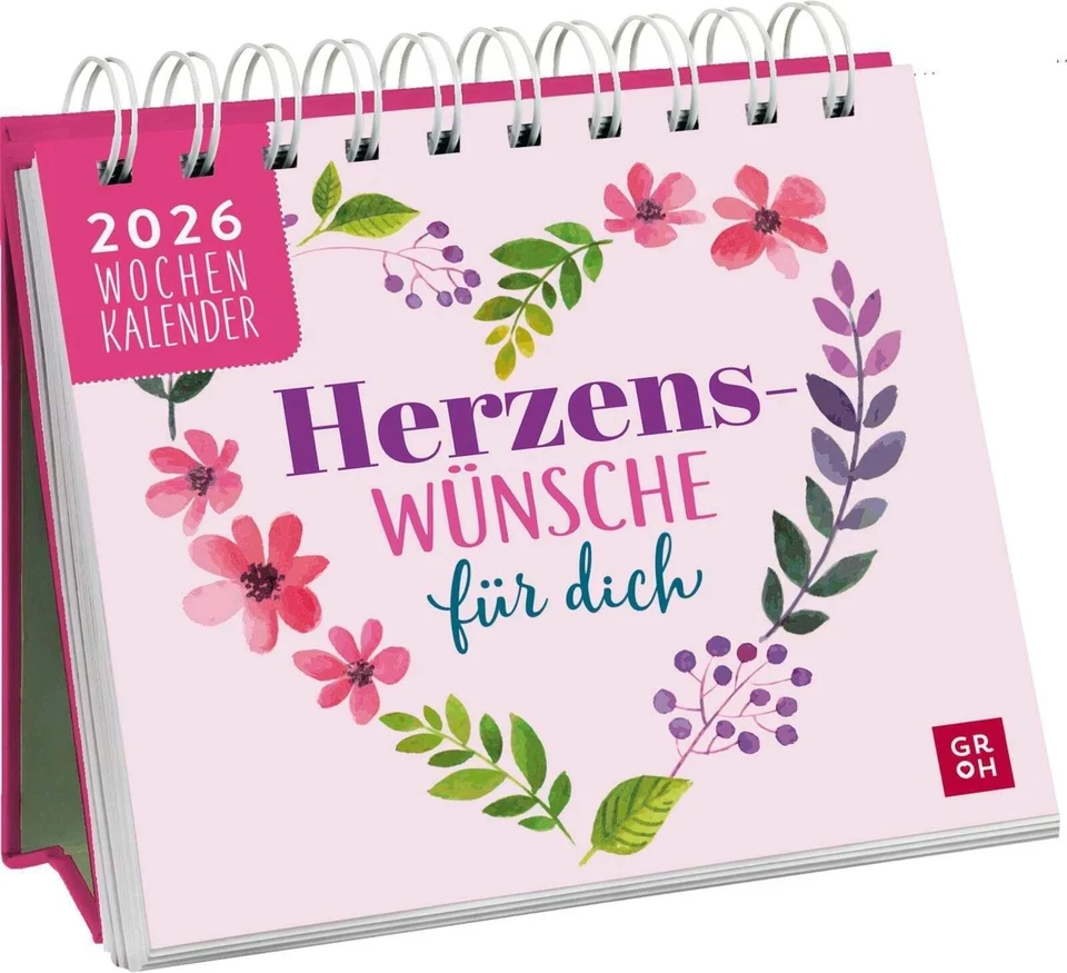 Mini-Wochenkalender 2026: Herzenswünsche für dich Groh Verlag