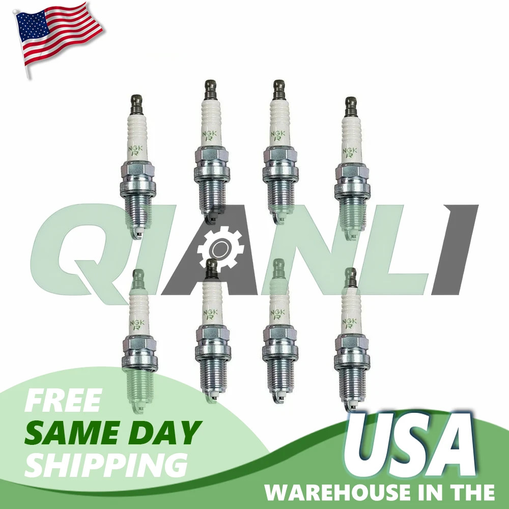 Set of 8 Spark Plugs NGK V Power Resistor BKR6EYA For Toyota Sequoia Tundra