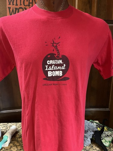 Cruzan Rum - St Croix, USVI - Island Bomb - Adult LG Red T Shirt - Picture 3 of 9