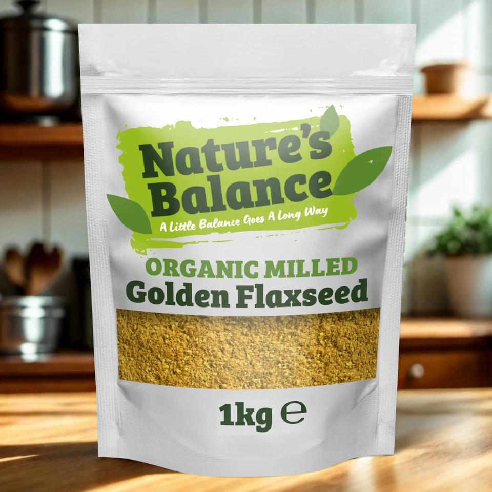 Organic Milled Golden Flaxseed 1kg Ground Flax Seed Seeds By Natures Balance - Image 3 of 4