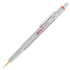 Rotring 800 0.7Mm Mechanical Pencil Silver Ergonomic Durable Hexagonal Grip