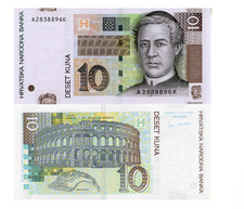 2001 Croatia 10 Kuna P-38 UNC NEW Banknote