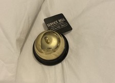 Reception Desk Service Bell Call Ringer Butler Reception Waiter Shop Gold Tone