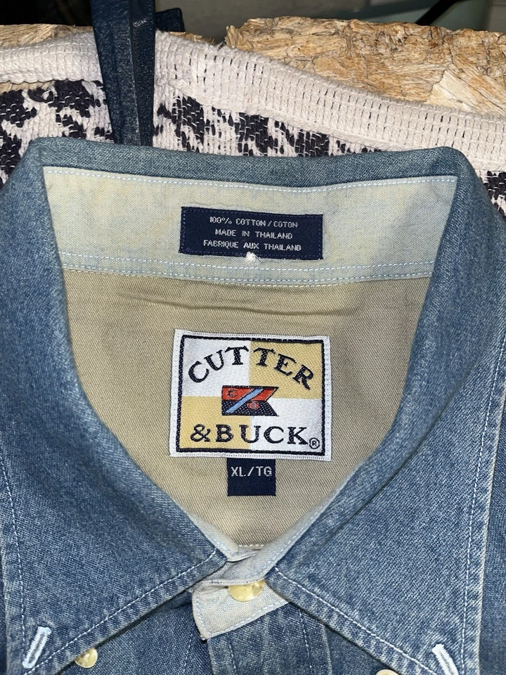 Cutter & Buck Denim Button Down Shirt Men's XL Tenneco Automotive DynoMax Rancho - Image 4 of 4