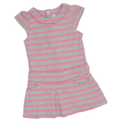 Kaxs by KappAhl, Kleid, Größe: 86, Grau/Pink, Baumwolle, Streifen, Mädchen #I8B