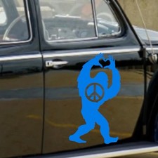 Bigfoot peace love Vinyl Decal for car Windows Laptops any smooth surface