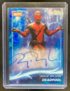 2025 Topps Chrome Marvel Studios Sapphire Ryan Reynolds as Deadpool Auto #AA RR