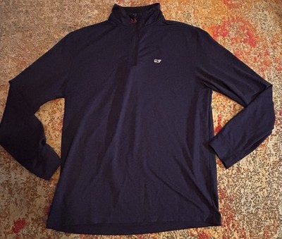 Vineyard Vines Pullover Sweatshirt Navy Blue Quarter Zip Size Large. No Tag.